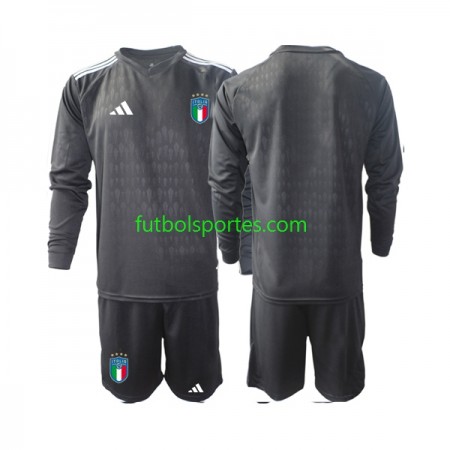 Camiseta Italia Portero Niño Segunda Equipación 2023 Manga Larga